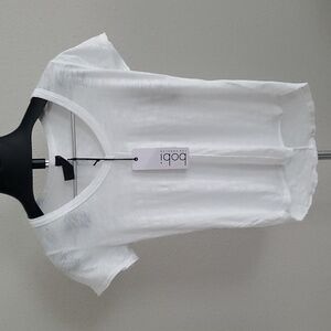 Bobi Los Angeles- Center Seam Short Sleeve Tee - White